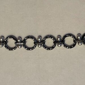 Matte Mixed Metal Silver Bracelet